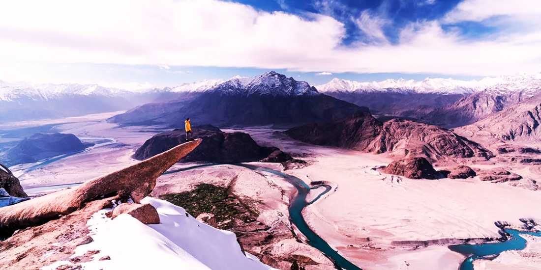  High-altitude Himalayan peaks in Gilgit-Baltistan where natural shilajit resin forms over centuries