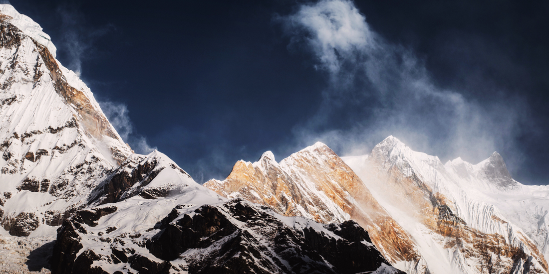 Misty Himalayan mountain peaks in Gilgit-Baltistan Karakoram range where premium shilajit resin naturally forms